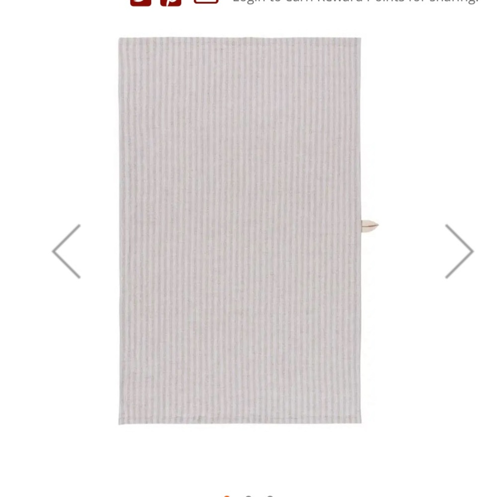 Nica Linen-Cotton Striped Dishtowel - Soft Gray